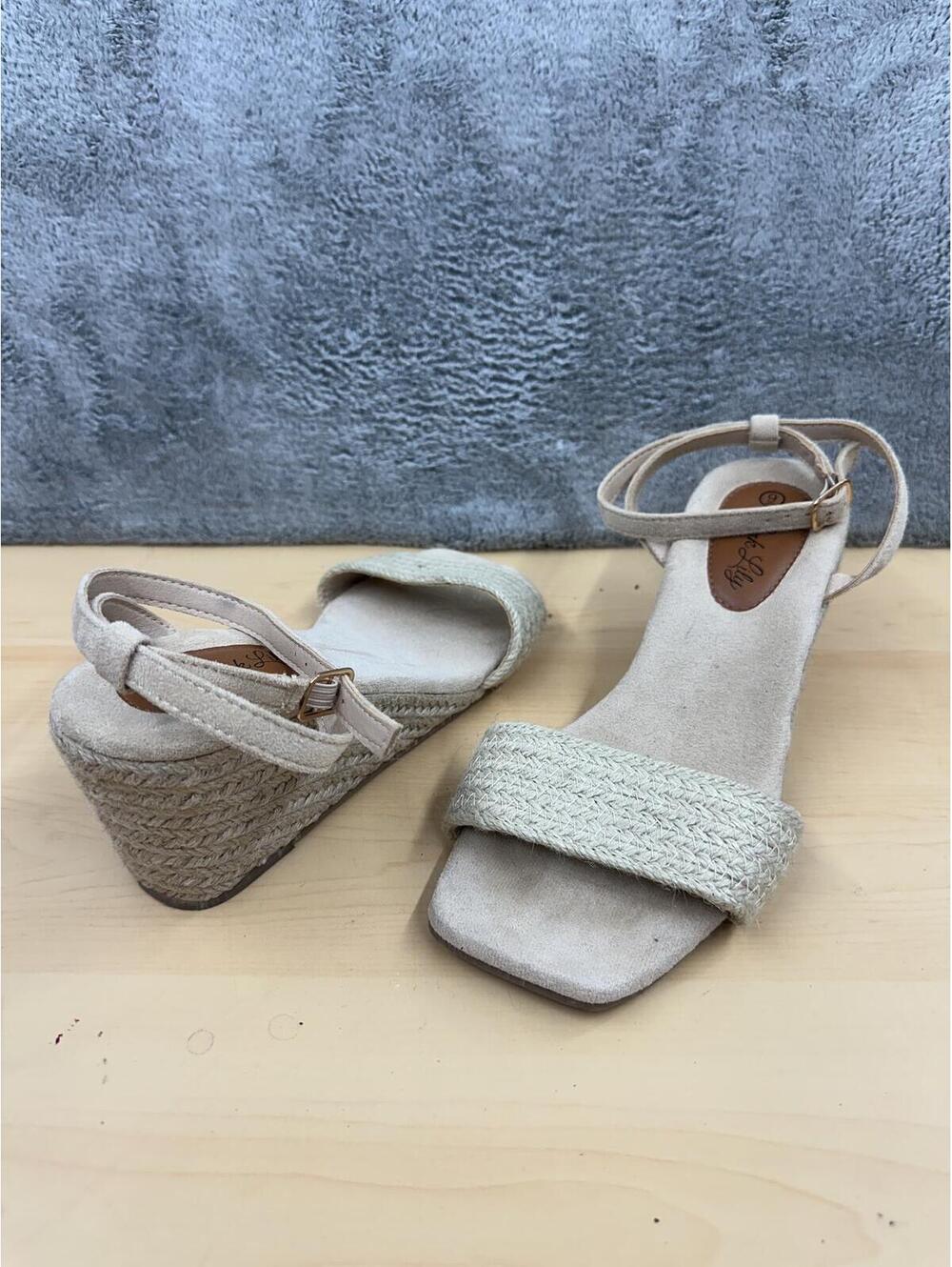 Pink Lily‎ woven espadrille wedge sandals